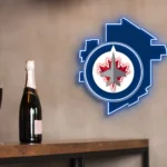 Winnipeg Jets Neon Sign Winnipeg State Map 1