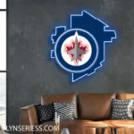Winnipeg Jets Neon Sign Winnipeg State Map 1