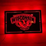 Wisconsin Badgers Metal Sign Badger Mascot 1