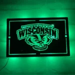 Wisconsin Badgers Metal Sign Badger Mascot 1