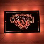 Wisconsin Badgers Metal Sign Badger Mascot 1