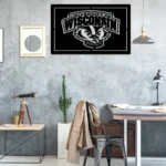 Wisconsin Badgers Metal Sign Badger Mascot 1