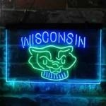 Wisconsin Badgers Neon Sign Badger Face 1