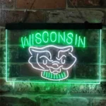 Wisconsin Badgers Neon Sign Badger Face 1