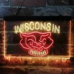Wisconsin Badgers Neon Sign Badger Face 1