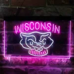Wisconsin Badgers Neon Sign Badger Face 1