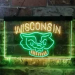 Wisconsin Badgers Neon Sign Badger Face 1