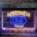 Wisconsin Badgers Neon Sign Badger Face 1