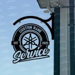 Yamaha Metal Sign Bespoke Logo Metal Hanging Sign Car Garage Decor 1