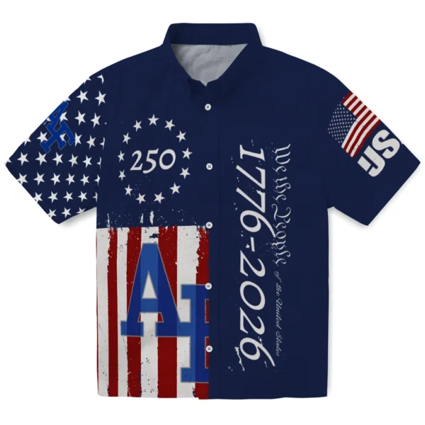 Air Force Falcons Hawaiian Shirt - Custom America 250 Stars Blue