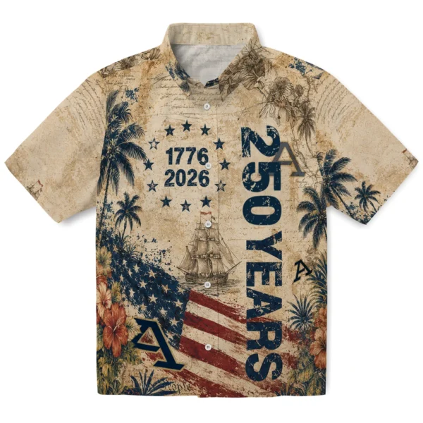 Akron Zips Hawaiian Shirt - Customized America 250 Collage Cream