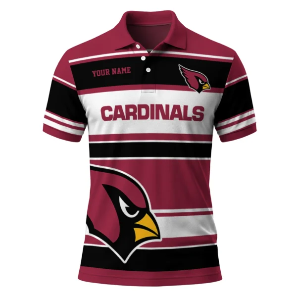 Arizona Cardinals Polo Shirt - Customized Horizontal Blocks Red