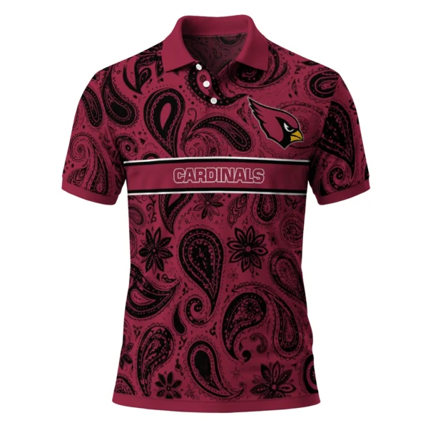 Arizona Cardinals Polo Shirt - Personalized Paisley Band Red