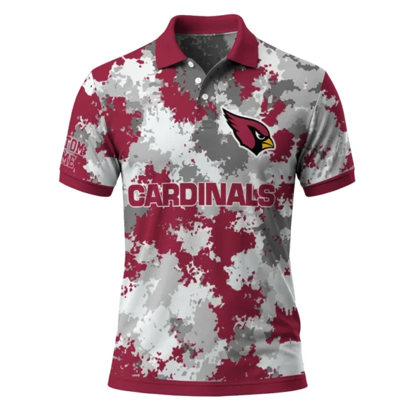 Arizona Cardinals Polo Shirt - Personalized Pixel Camo Red