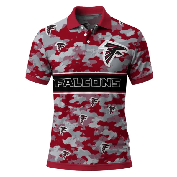 Atlanta Falcons Polo Shirt - Custom Camo Band Red