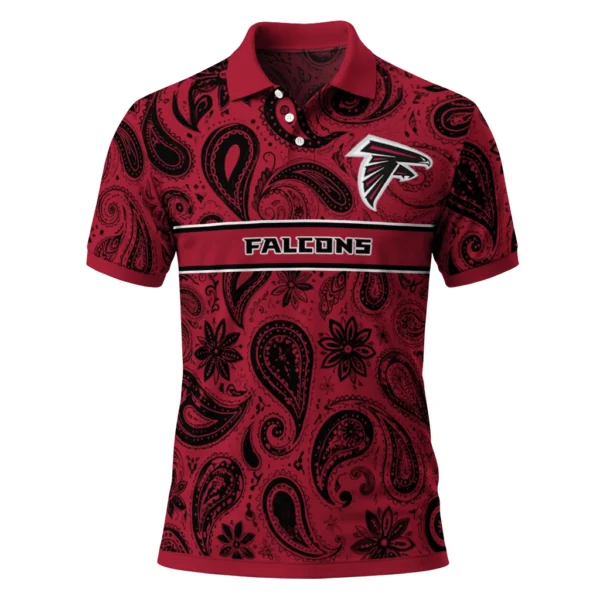 Atlanta Falcons Polo Shirt - Custom Paisley Band Red
