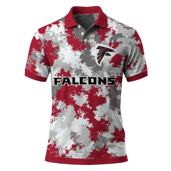 Atlanta Falcons Polo Shirt - Custom Pixel Camo Red