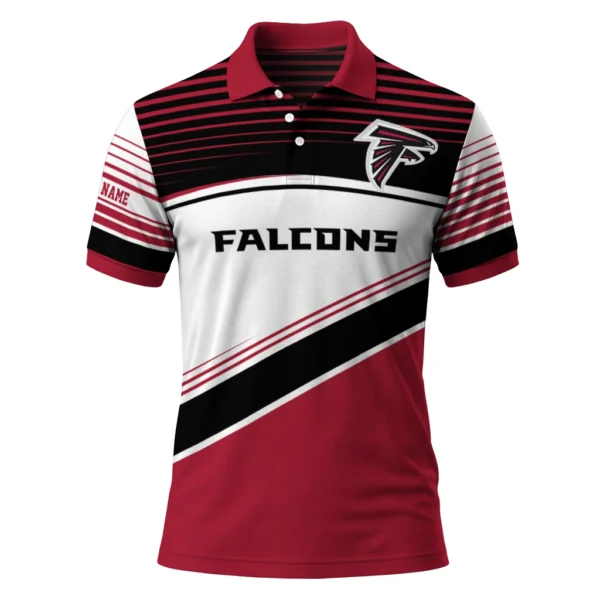 Atlanta Falcons Polo Shirt - Custom Slanted Stripes Red White