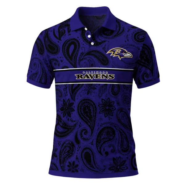 Baltimore Ravens Polo Shirt - Customized Paisley Band Purple