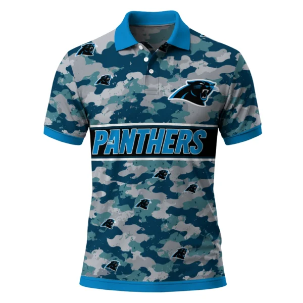 Carolina Panthers Polo Shirt - Custom Camo Band Blue
