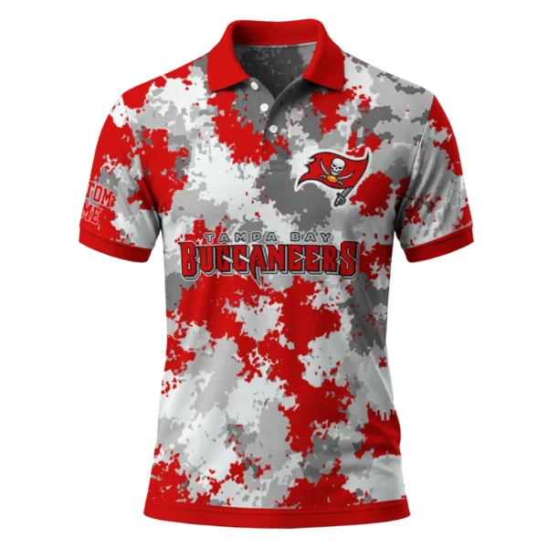 Tampa Bay Buccaneers Polo Shirt - Customized Pixel Camo Red